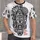 Black And White Folk Art Faces With Red Lettering For Creative Everyday Style All-over Print Unisex T-shirt - 1