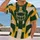 Forest Green Football Helmet Patchwork for Game Day and Outdoor Sports Fans All-over Print Unisex T-shirt - 2