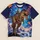 Dinosaur Cat and Pizza Space Scene for Playful Party Style and Everyday Wear All-over Print Unisex T-shirt - 5