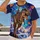 Dinosaur Cat and Pizza Space Scene for Playful Party Style and Everyday Wear All-over Print Unisex T-shirt - 2
