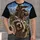Sasquatch Riding Dinosaur and Raccoon Selfie, Funny Birthday Gift for Dad or Brother All-over Print Unisex T-shirt - 1