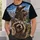 Sasquatch Riding Dinosaur and Raccoon Selfie, Funny Birthday Gift for Dad or Brother All-over Print Unisex T-shirt - 6