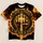 Fiery Golden Fist And Cross For Faith Gatherings And Everyday Strength For Men All-over Print Unisex T-shirt - 5