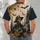 Skeleton Guitarists, Bats and Autumn Leaves for Halloween Night Celebrations All-over Print Unisex T-shirt - 4