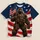 Furry Tactical Gorilla with American Flag for Summer Celebrations and Casual Patriotic Style All-over Print Unisex T-shirt - 5