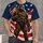 Furry Tactical Gorilla with American Flag for Summer Celebrations and Casual Patriotic Style All-over Print Unisex T-shirt - 1