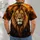 Golden Lion Portrait for Bold Outdoor Adventures and Everyday Wild Spirit Seekers All-over Print Unisex T-shirt - 4