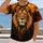 Golden Lion Portrait for Bold Outdoor Adventures and Everyday Wild Spirit Seekers All-over Print Unisex T-shirt - 2