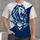 roaring lion mascot; navy And Blue Sports Color Blocking Roaring Lion Mascot in Navy and White All-over Print Unisex T-shirt - 1