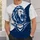 roaring lion mascot; navy And Blue Sports Color Blocking Roaring Lion Mascot in Navy and White All-over Print Unisex T-shirt - 6