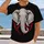 White Elephant Head With Crimson Flourish for Retro Collegiate Casual Style Wear All-over Print Unisex T-shirt - 2