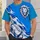 Blue And White Lion And Football Motifs For Game Day, Sports Fans, And Athletic Season All-over Print Unisex T-shirt - 6