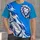 Blue And White Lion And Football Motifs For Game Day, Sports Fans, And Athletic Season All-over Print Unisex T-shirt - 1