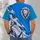 Blue And White Lion And Football Motifs For Game Day, Sports Fans, And Athletic Season All-over Print Unisex T-shirt - 4