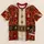 Red Santa Holiday Costume with Gold Snowflakes and Candy Cane for Christmas Parties All-over Print Unisex T-shirt - 5