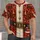 Red Santa Holiday Costume with Gold Snowflakes and Candy Cane for Christmas Parties All-over Print Unisex T-shirt - 1