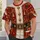 Red Santa Holiday Costume with Gold Snowflakes and Candy Cane for Christmas Parties All-over Print Unisex T-shirt - 6