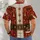 Red Santa Holiday Costume with Gold Snowflakes and Candy Cane for Christmas Parties All-over Print Unisex T-shirt - 4