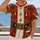 Red Santa Holiday Costume with Gold Snowflakes and Candy Cane for Christmas Parties All-over Print Unisex T-shirt - 2