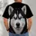 Blue-Eyed Husky Portrait for Outdoor Adventures and Everyday Casual Style All-over Print Unisex T-shirt - 4