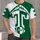 Green And White Football Monogram for Game Day Tailgating and Fan Gatherings All-over Print Unisex T-shirt - 1