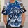Roaring Blue Lion Football Scene for Game Day Style and Youth Sports Fans All-over Print Unisex T-shirt - 6