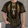 Jackal-Headed Egyptian Deity with Golden Halo for Dark Mythic Evenings and Festivals All-over Print Unisex T-shirt - 1