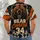 Fierce Bear Football Number 34 for Game Day Training and Dedicated Sports Fans All-over Print Unisex T-shirt - 4