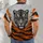 Tiger Head and Orange-Black Stripes for Football Game Day and Casual Fan Supporters All-over Print Unisex T-shirt - 4