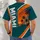 Miami Palm Sunset And Art Deco Skyline For Game Day And Coastal Sports Fans All-over Print Unisex T-shirt - 4