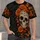 Orange Marigolds Charcoal Foliage Sugar Skull Marigolds And Butterflies For Day Of The Dead All-over Print Unisex T-shirt - 1