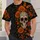 Orange Marigolds Charcoal Foliage Sugar Skull Marigolds And Butterflies For Day Of The Dead All-over Print Unisex T-shirt - 6