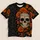 Orange Marigolds Charcoal Foliage Sugar Skull Marigolds And Butterflies For Day Of The Dead All-over Print Unisex T-shirt - 5