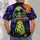 Alien UFO Halloween Scene with Candy, Pumpkins and Black Cat for Trick or Treat All-over Print Unisex T-shirt - 4