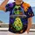 Alien UFO Halloween Scene with Candy, Pumpkins and Black Cat for Trick or Treat All-over Print Unisex T-shirt - 2