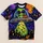 Alien UFO Halloween Scene with Candy, Pumpkins and Black Cat for Trick or Treat All-over Print Unisex T-shirt - 5