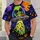Alien UFO Halloween Scene with Candy, Pumpkins and Black Cat for Trick or Treat All-over Print Unisex T-shirt - 6