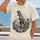 Vintage Dinosaur And Bearded Man Scene For Everyday Prehistoric Adventure Fans All-over Print Unisex T-shirt - 2