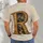 Antique Stone Letter R with Mountain Vista for Everyday Casual and Outdoor Wear All-over Print Unisex T-shirt - 4