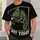 Sleepy Green Chameleon With Coffee For Laid-Back Everyday Casual Wear All-over Print Unisex T-shirt - 6