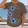 Blue Floral Crescent Wreath for Everyday Casual Style and Nature Lovers All-over Print Unisex T-shirt - 2