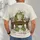 Overworked Green Frog at Desk for Study Breaks and Office Humor for Students and Teachers All-over Print Unisex T-shirt - 4