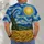 Golden Sun Over Wheat Fields Mosaic Landscape for Art Lovers and Nature Walks All-over Print Unisex T-shirt - 4