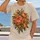 Orange Peony Bouquet for Casual Days and Garden Lovers, Vintage Botanical Style Apparel All-over Print Unisex T-shirt - 2