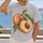 Peach Fruit Botanical Still Life for Summer Picnics and Everyday Casual Outings All-over Print Unisex T-shirt - 2