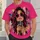 Pink Heart Sunglasses Singer Portrait for Concert Nights and Music Lovers of Pop Culture All-over Print Unisex T-shirt - 6
