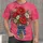 Red Daisy Bouquet in Starry Blue Bow Jar for Casual Floral Style and Everyday Wear All-over Print Unisex T-shirt - 1