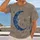 Blue Crescent Moon And Starry Night For Everyday Casual Celestial Style Lovers All-over Print Unisex T-shirt - 2