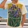 Purple Iris Garden with Golden Ochre Fields for Creative Everyday Style and Art Lovers All-over Print Unisex T-shirt - 2
