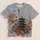 Japanese Pagoda, Maple Leaves and Crane for Autumn Outings and Everyday Wear All-over Print Unisex T-shirt - 5